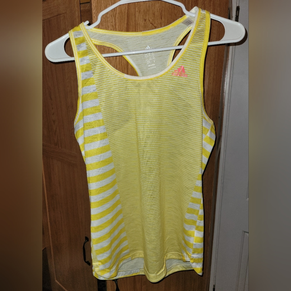 Adidas neon yellow razorback tank size xs